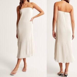 Abercrombie strapless pleat release midi dress